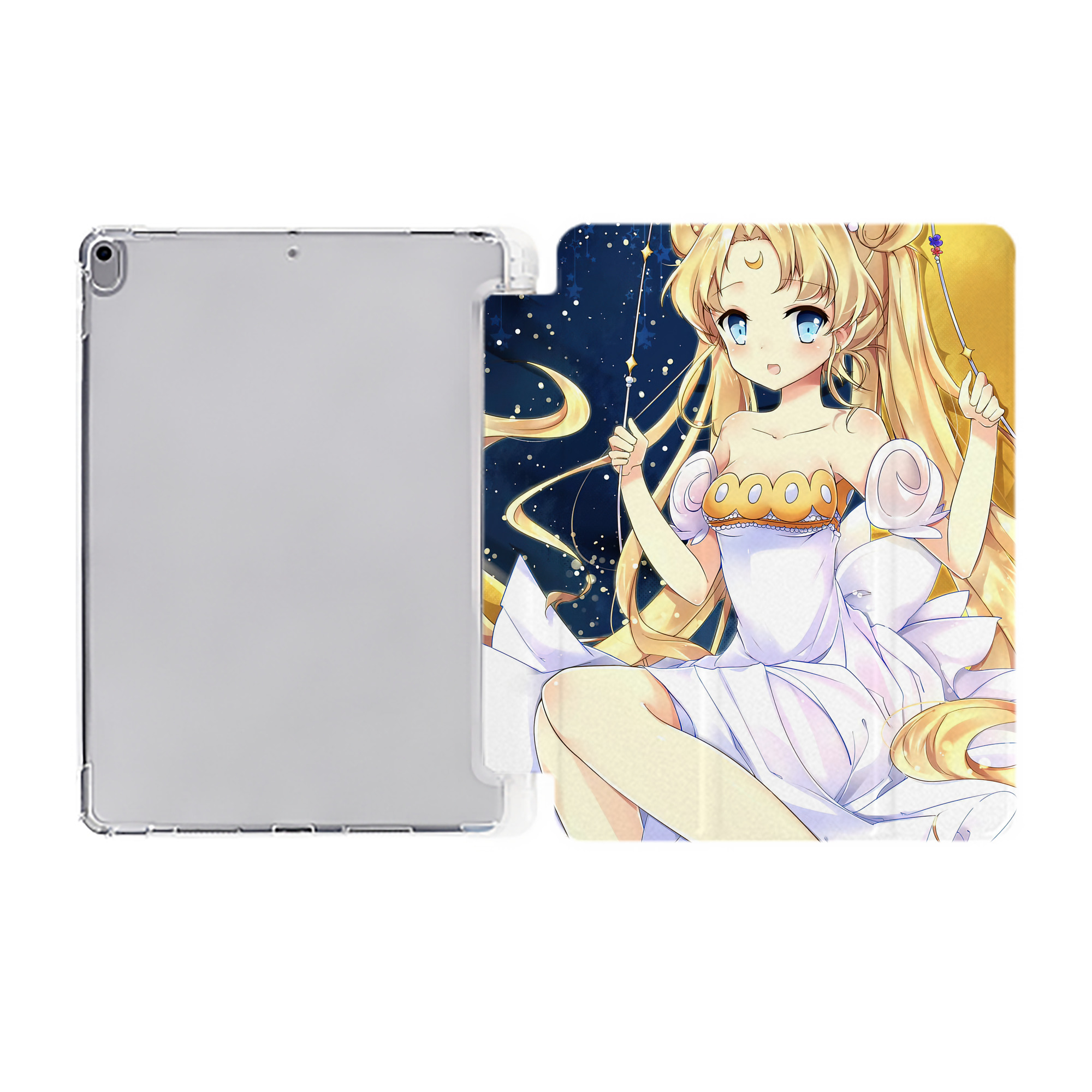 （画像用） 美少女戦士セーラームーン Sailor Moon IPad ケース ペン収納付き 三つ折りスタンド PUレザー×シリコン 対応機種9.5/10.5/10.9インチ